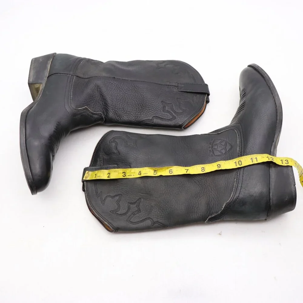 Ariat Stampede A-2 Men's Size 10 Black Leather Cowboy Wester Pull On Boots - Picture 6 of 10